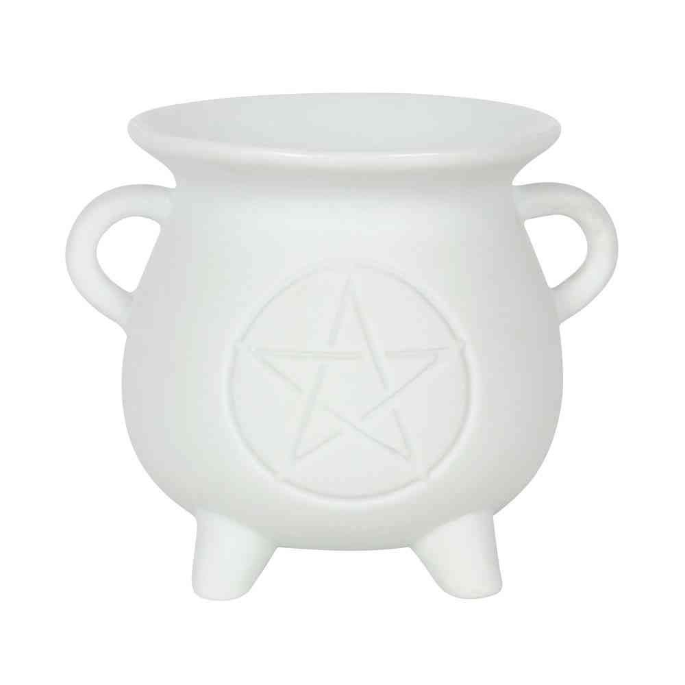 Something Different - *White Pentagram Cauldron Ölbrenner/Teelichthalter fürs Raumdüfte - Weiß